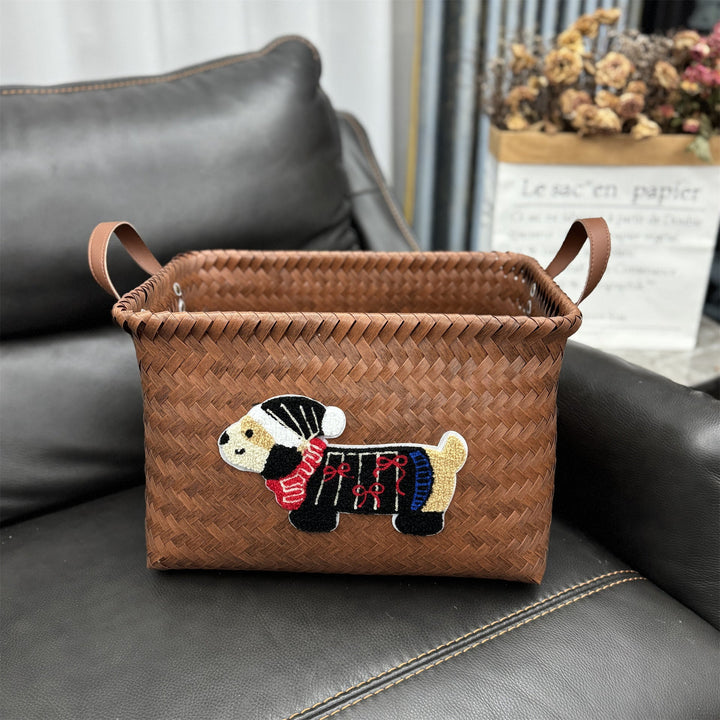 Woven storage basket