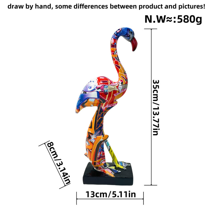 Artistically designed flamingo sculpture
