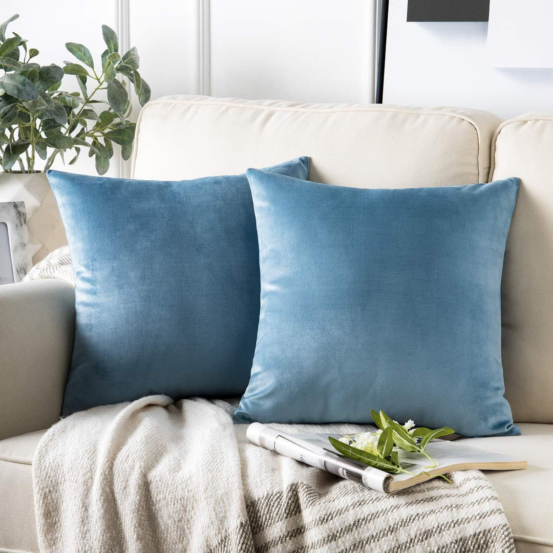 Plush Velvet Lumbar and Square Throw Pillow Covers