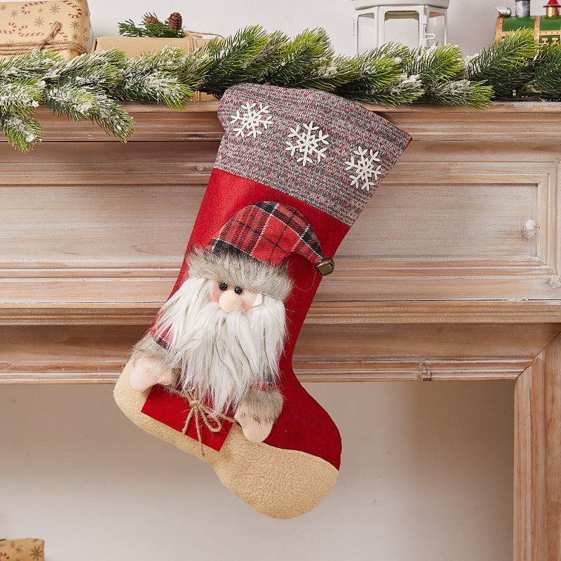Festive Christmas stocking with nostalgic design