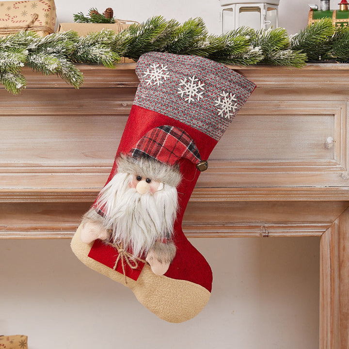Festive Christmas stocking with nostalgic design