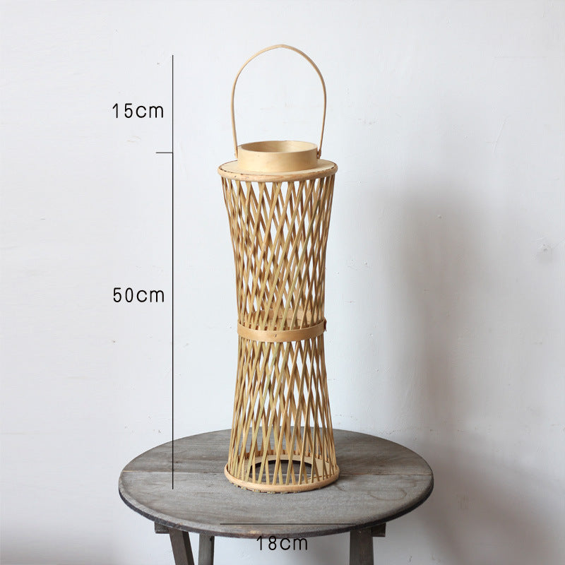 Elegant lamp stand made of woven material