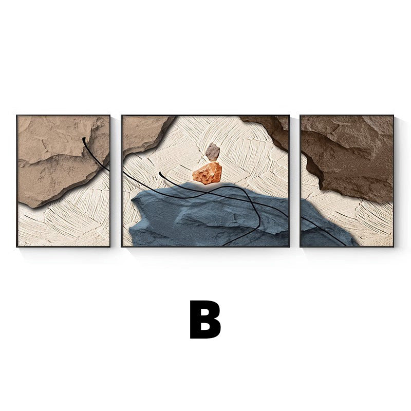Abstract Textured Triptych Wall Art