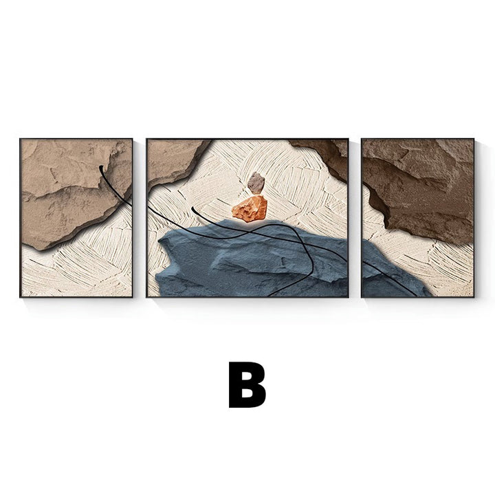Abstract Textured Triptych Wall Art