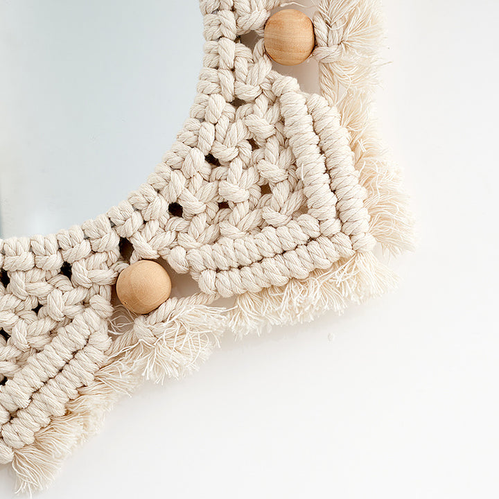 Macramé Decorative Star-Shaped Wall Mirror
