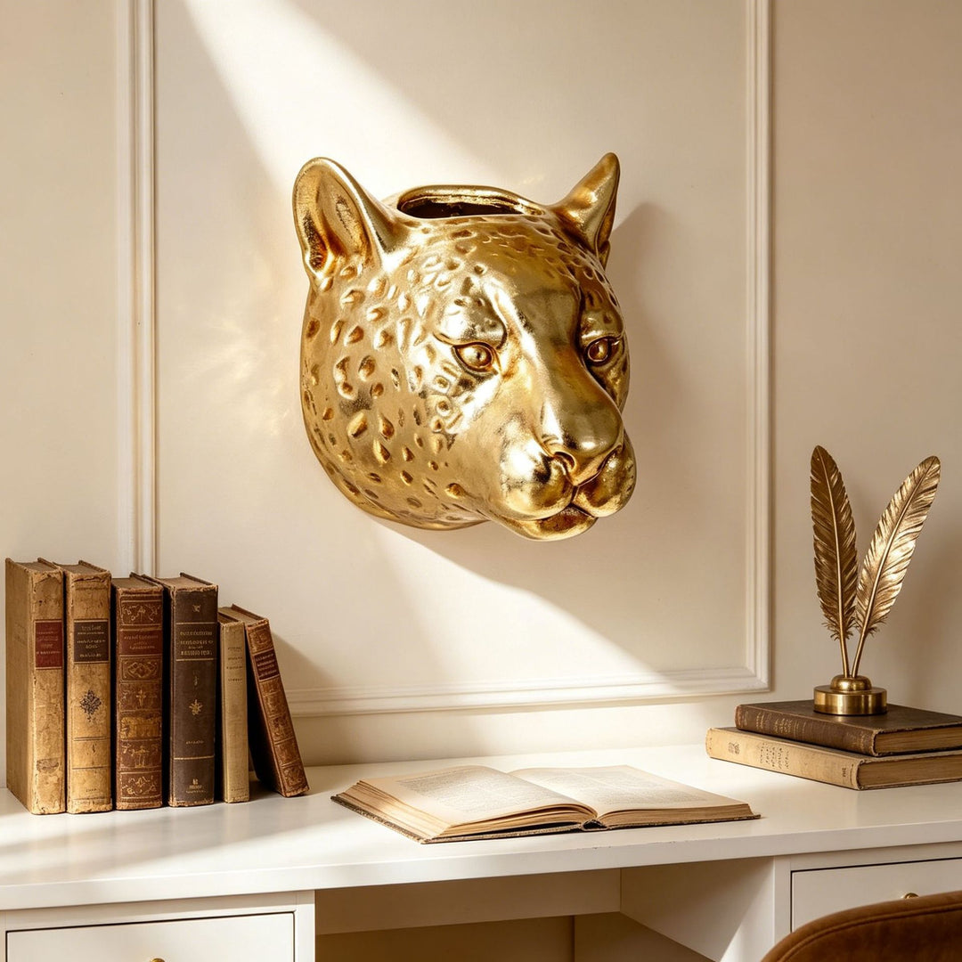 Decorative Leopard Head Planter