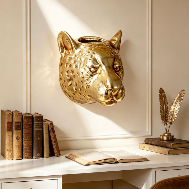 Decorative Leopard Head Planter