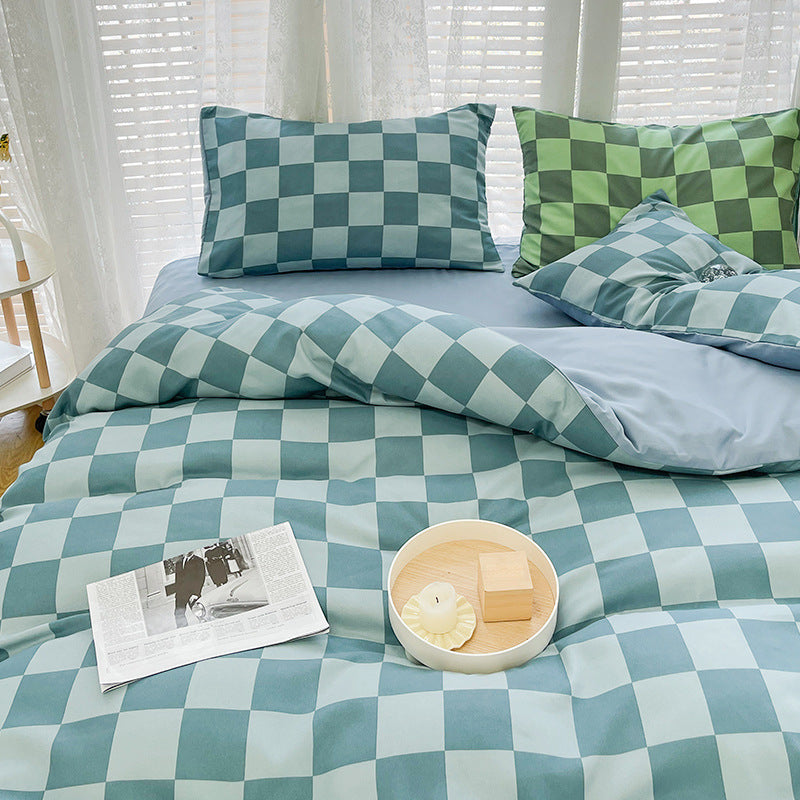 Textured Checkered Bedding Set