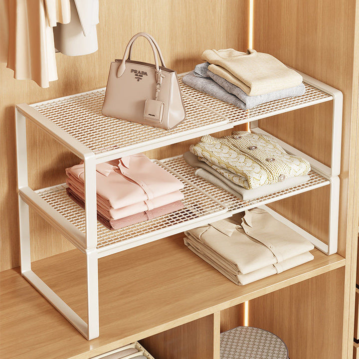 Adjustable Metal Closet Shelf Riser Organizer
