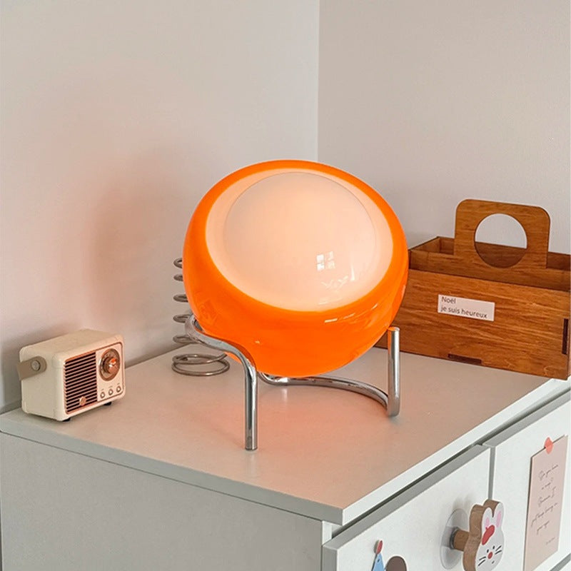 Decorative Orb LED Table Lamp with chrome tripod legs