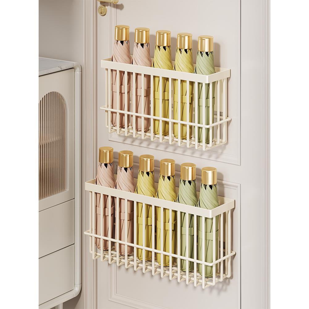 Wall-Mounted Metal Umbrella Organizer for Collapsible Umbrellas
