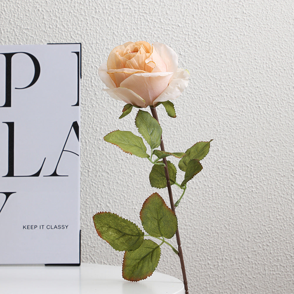 Artificial Silk Rose with Filigree Flowers