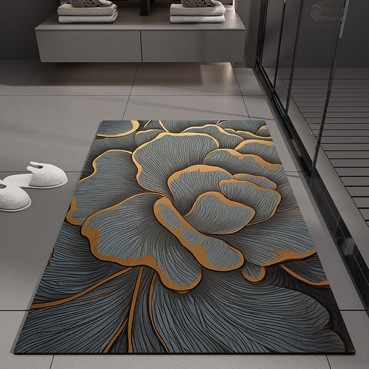 Floral Embossed Bath Mat