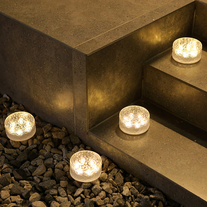 Solar Textured Glass Garden Path Lights