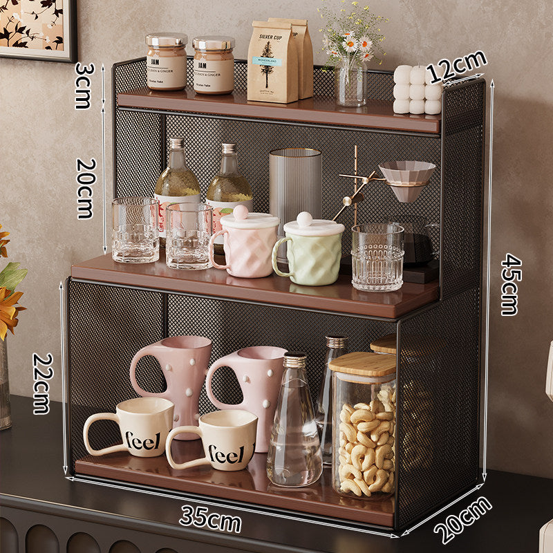 Three-tier metal kitchen shelf