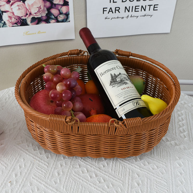 Handcrafted Woven Storage Basket with Lid