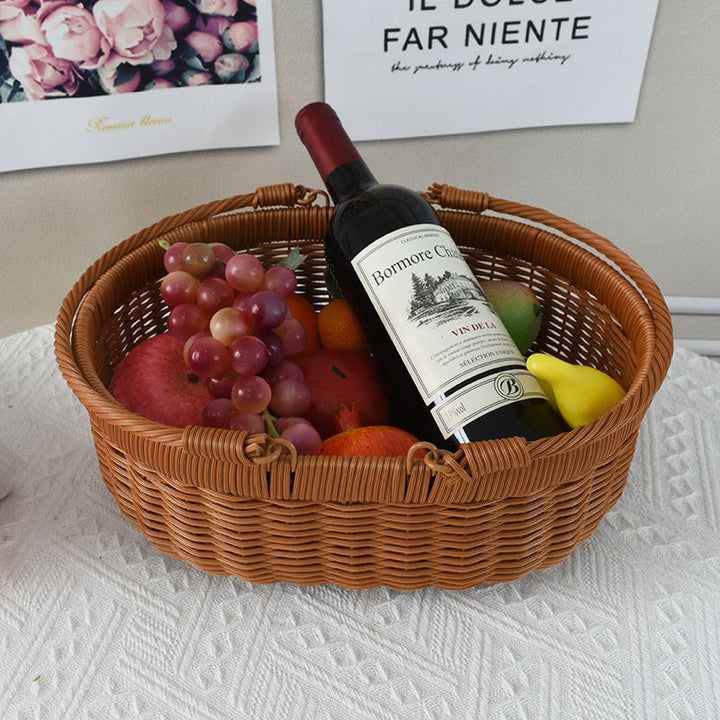 Handcrafted Woven Storage Basket with Lid
