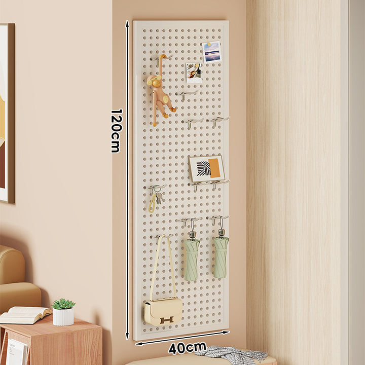 Wall-Mounted Perforated Metal Pegboard Organizer Panel