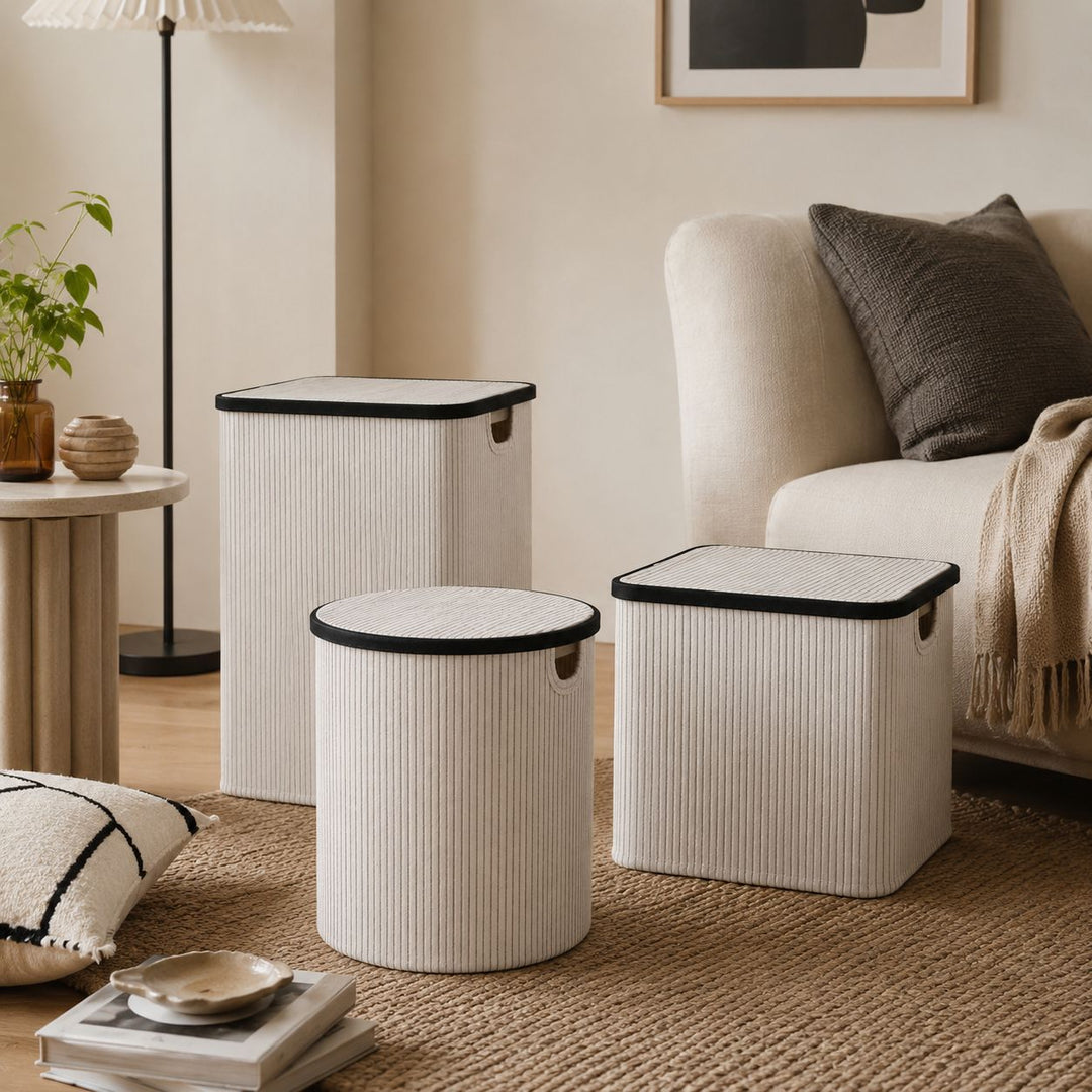 Laundry basket with lid and handles