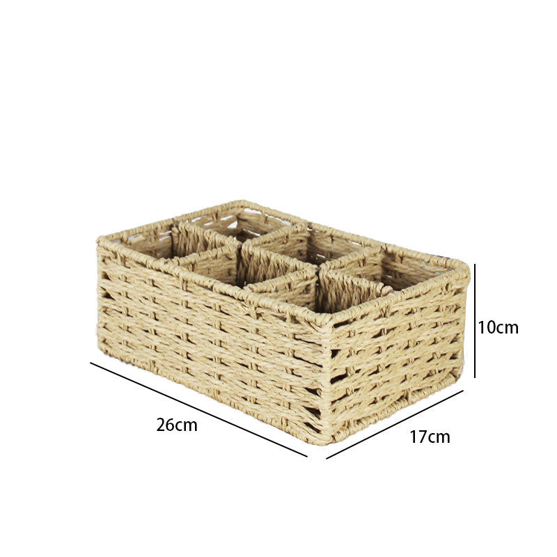Multi-Sectional Woven Storage Basket