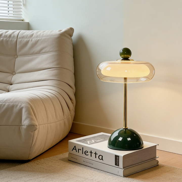 Vintage-inspired glass table lamp