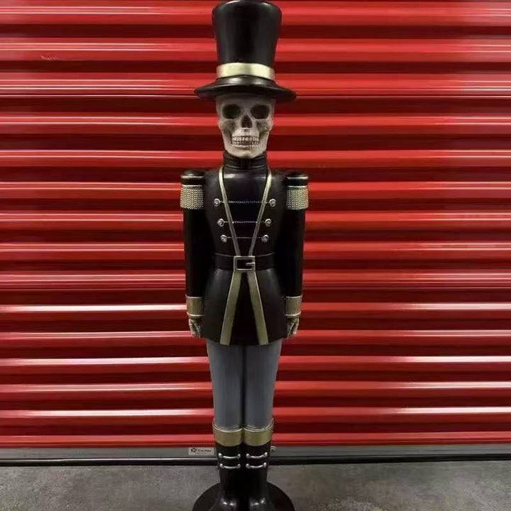 Decorative skeleton figure in military look