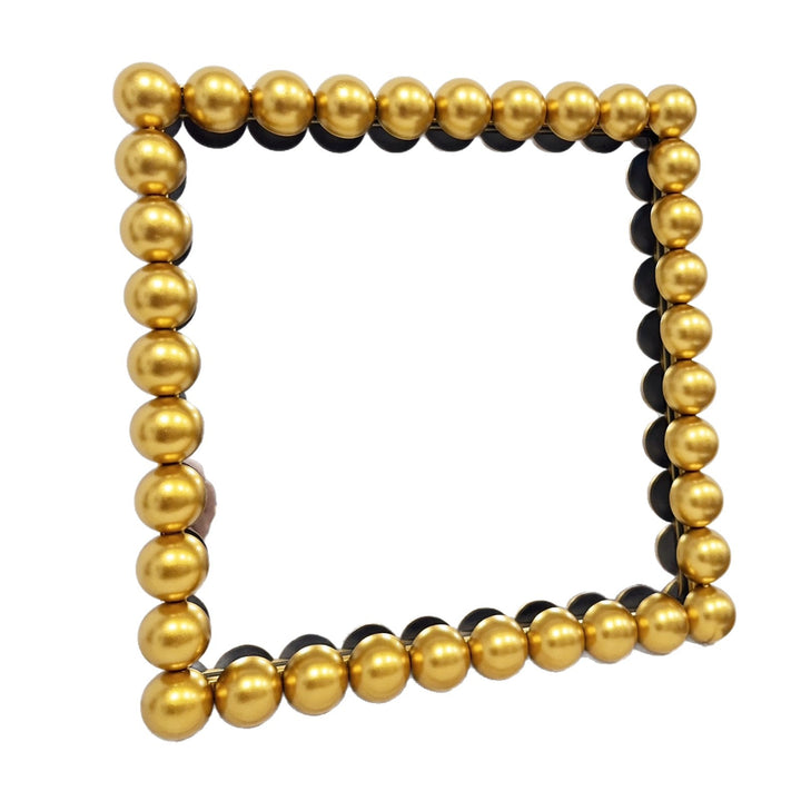 Decorative Square Wall Mirror with Beaded Frame