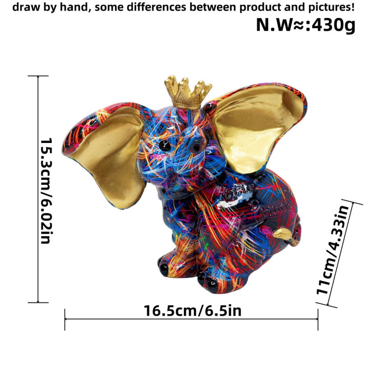 Artistic elephant figure with football motif