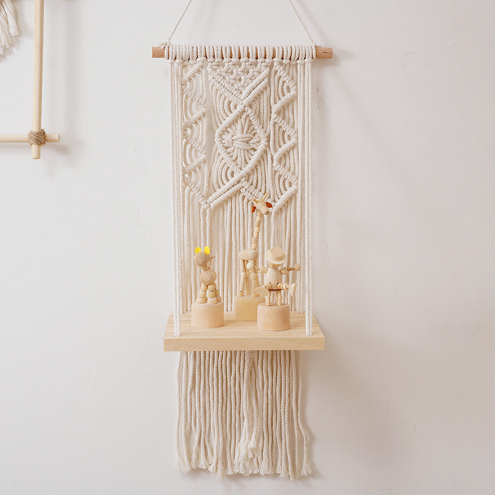 Macramé Wall Hanging Planter Shelf