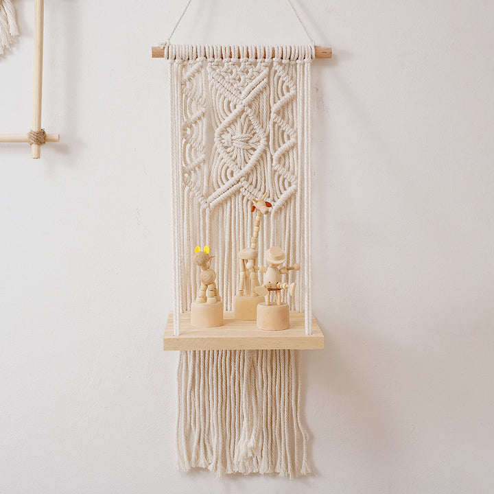 Macramé Wall Hanging Planter Shelf