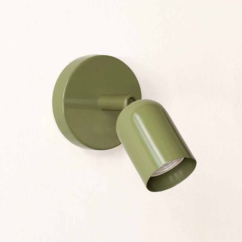 Adjustable directional metal wall spotlight with swiveling head