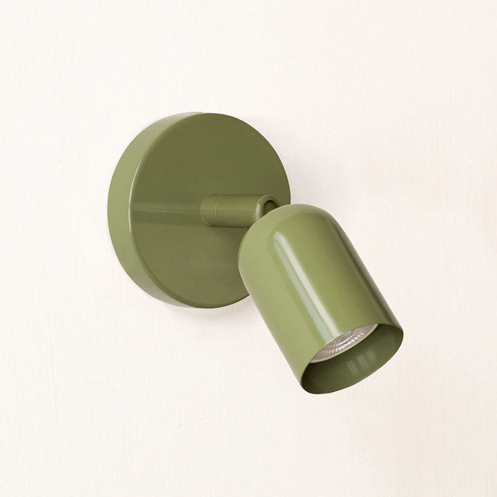 Adjustable directional metal wall spotlight with swiveling head