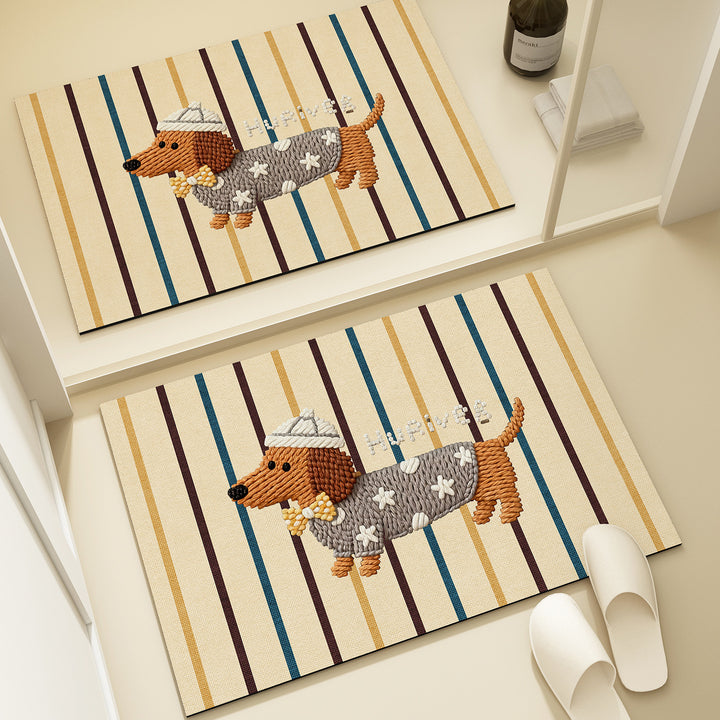 Bear-Shaped Plush Bath Mat for Bathroom
