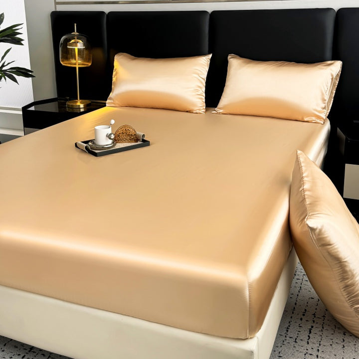 High-Thread Count Satin Bed Sheet Set