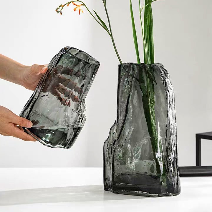 Artistic Textured Glass Vase