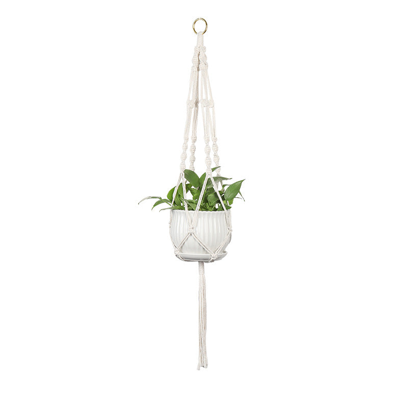 Plant-hanging macrame shelf