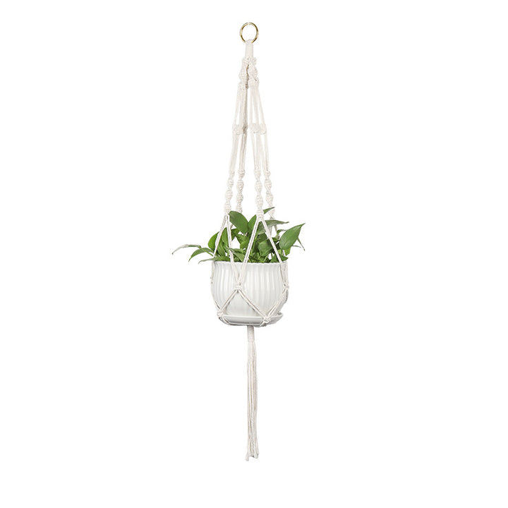 Plant-hanging macrame shelf