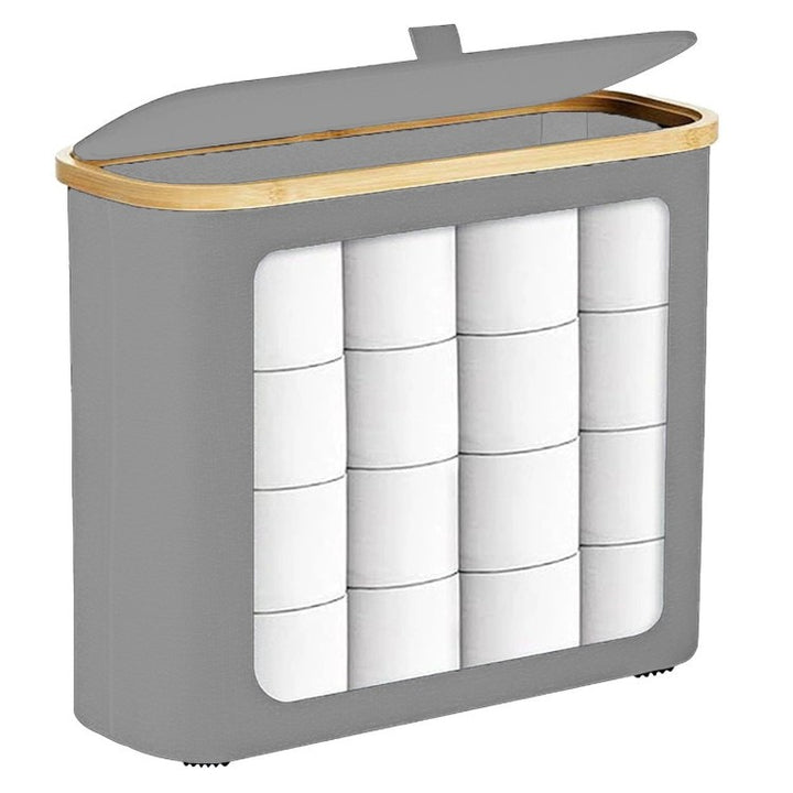 Multifunctional laundry storage box with bamboo lid