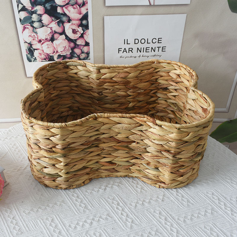 Woven Storage Basket with Organic Curved Design