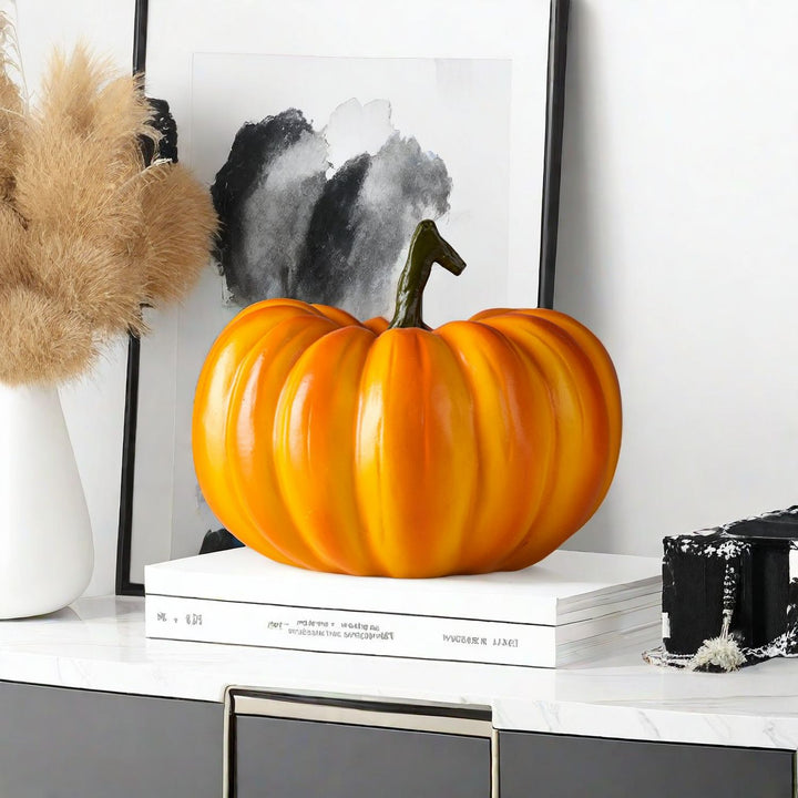Decorative pumpkin figure as autumn probe