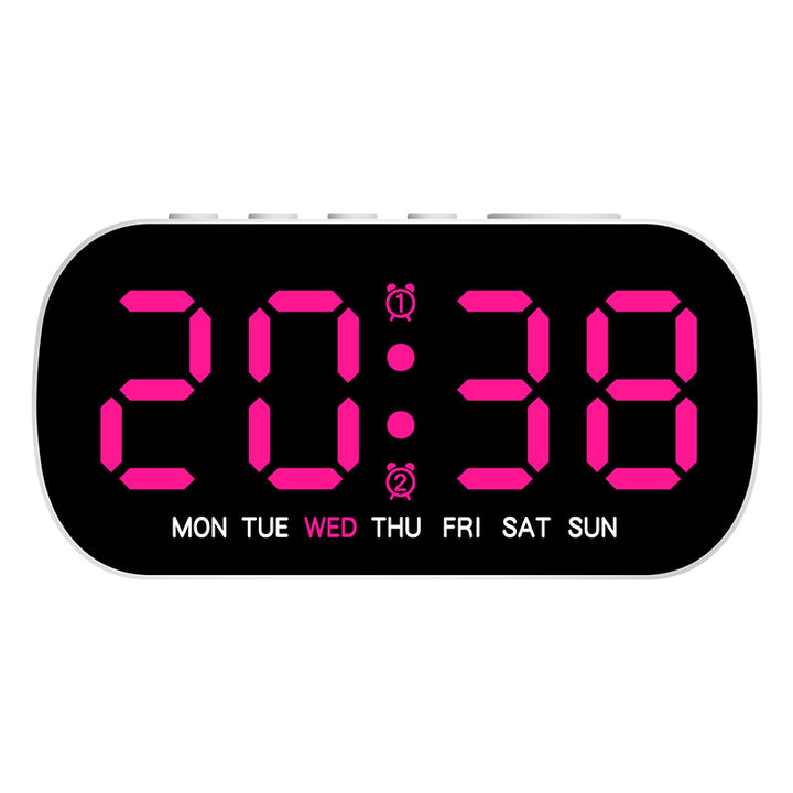 Digital alarm clock with LED display and temperature display