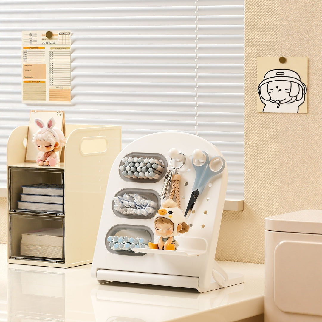 Multi-Functional Desktop Organizer with Adjustable Slots