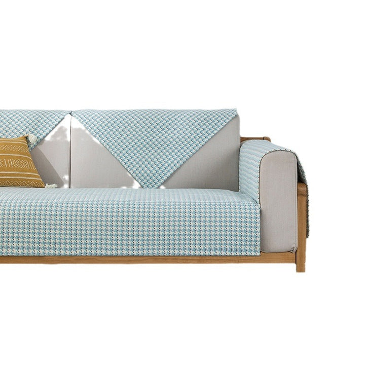 Sofa cover made of finely woven jacquard blend fiber with non-slip underside