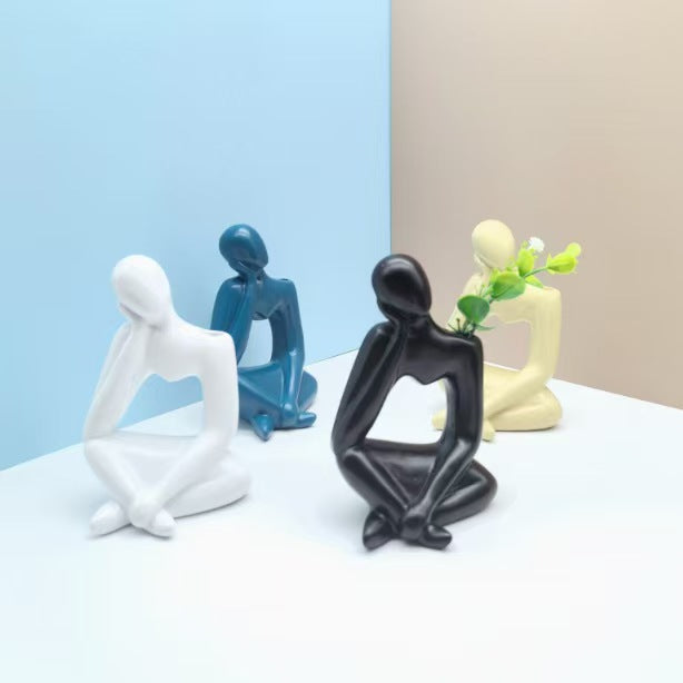 Abstract Sitting Figure Sculpture