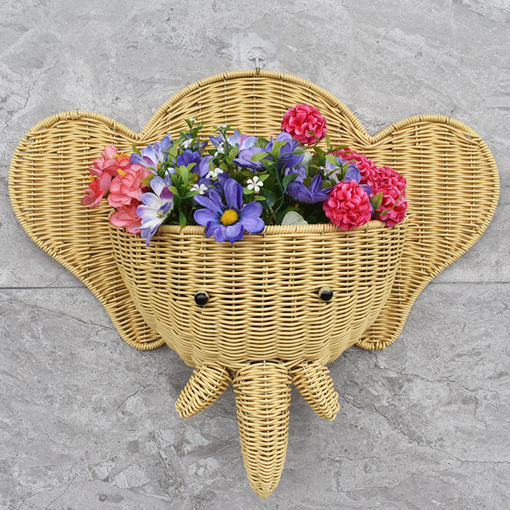 Decorative Elephant-Shaped Wall Basket
