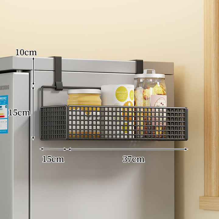 Over-Door Two Tier Metal Mesh Hanging Kitchen Storage Basket Organizer with Hooks