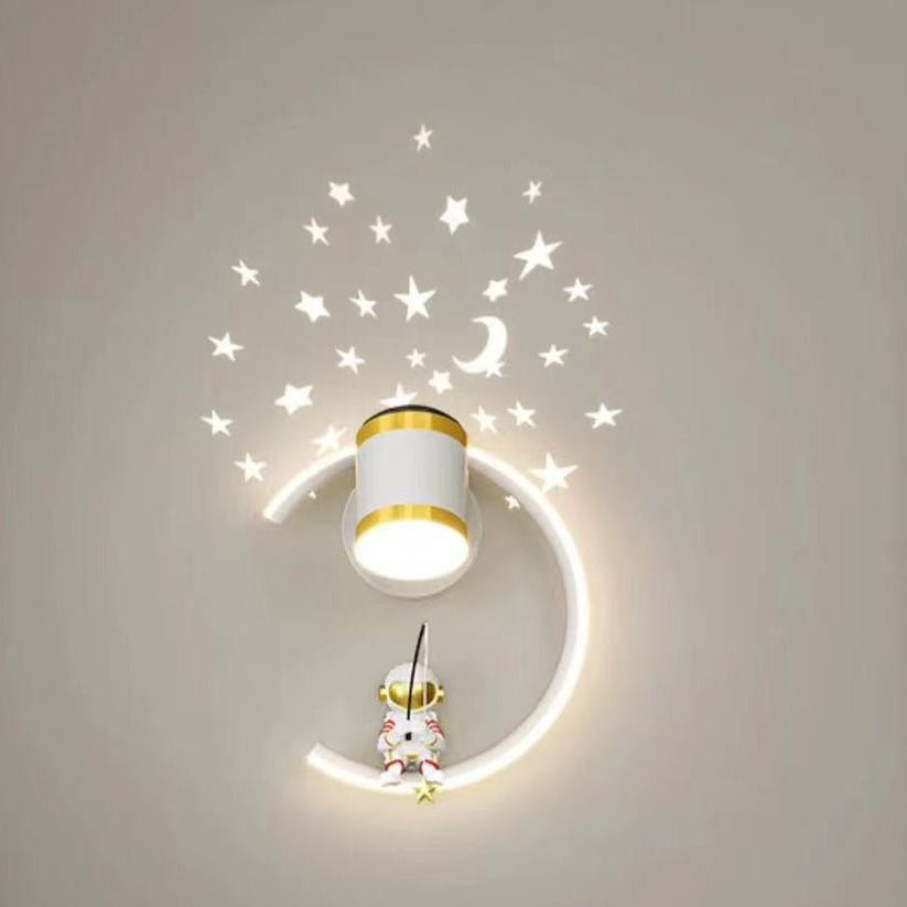Astronaut Half Moon LED Wall Light Night Light