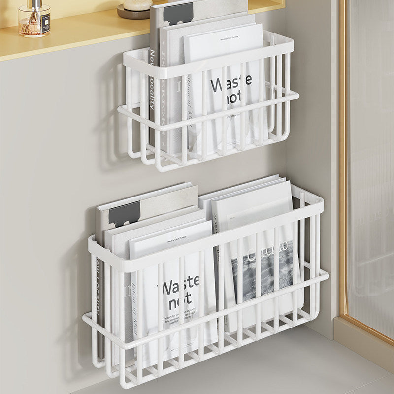 Slim Modular Wall-Mounted Rust-Resistant Metal Magazine and Document Basket