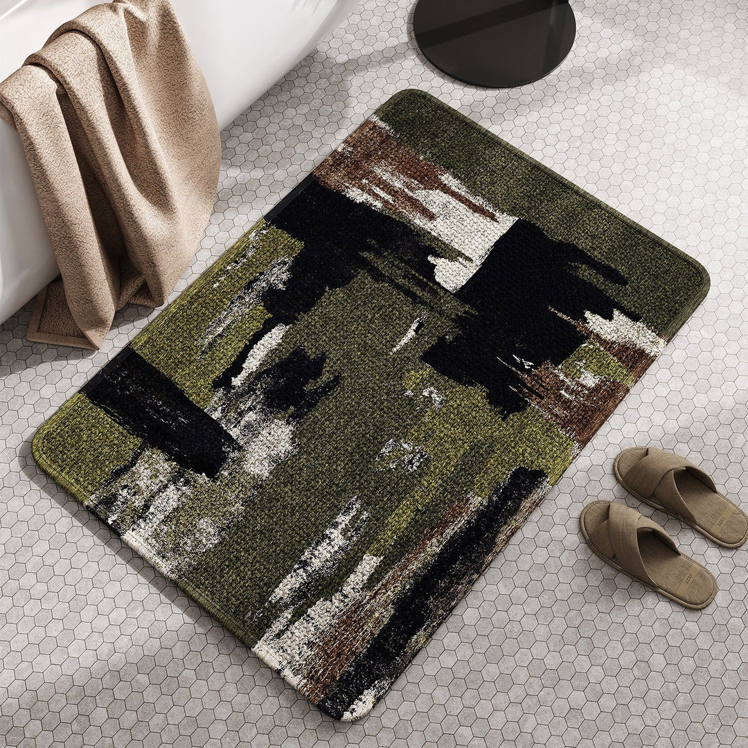 Soft Linen Textured Bathroom Mat