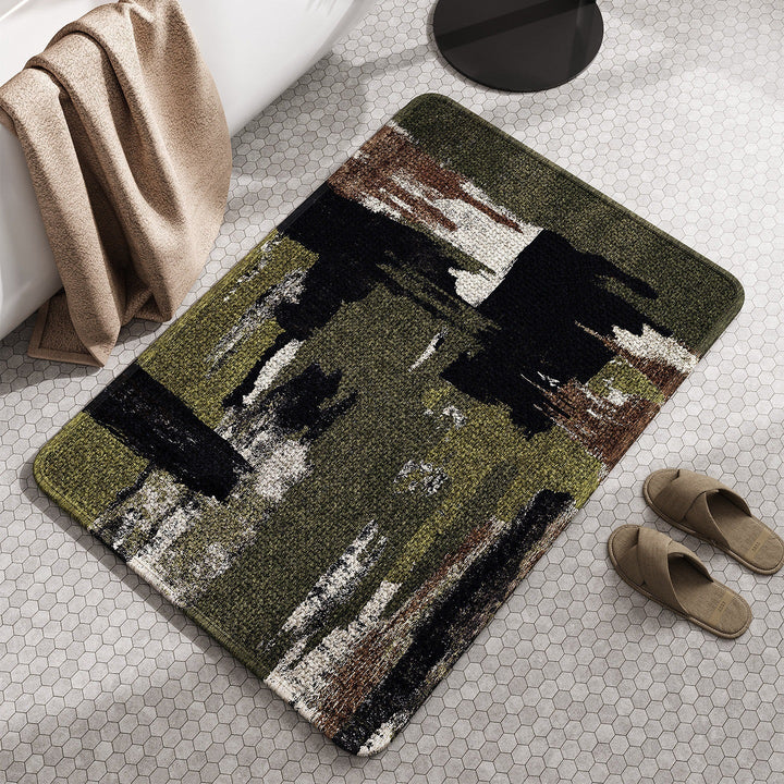 Soft Linen Textured Bathroom Mat